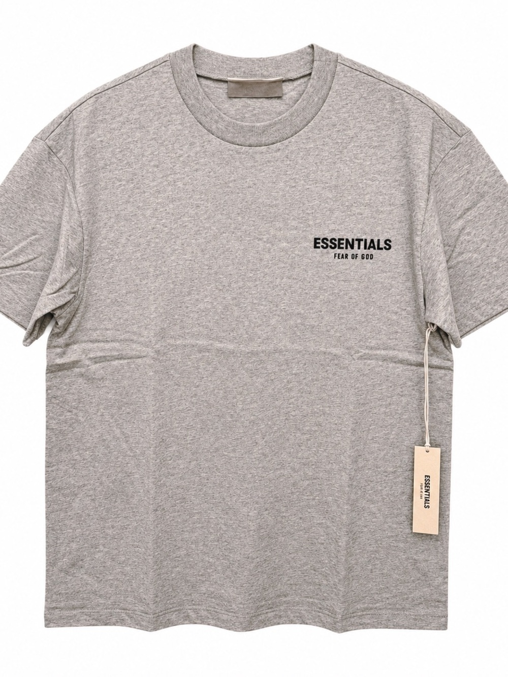 NWT Essentials Fear of God Oversized Dark Oatmeal Logo T-Shirt, Size XS - Picture 3 of 10